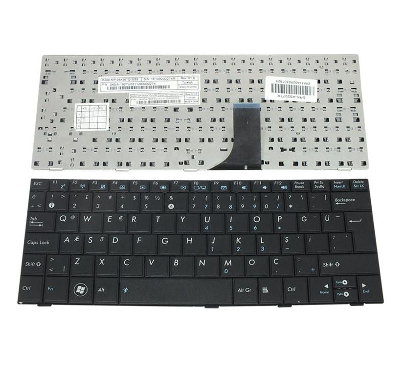 Asus Eee PC 1001P 1001PB 1001PD 1001PE 1001PEB 1001PED Klavye (Siyah TR)