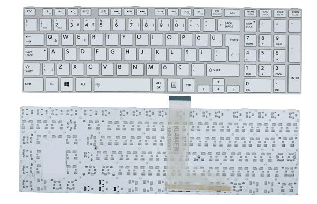 Toshiba Satellite S50t-A-11U S50T-A-122 Notebook Klavyesi, Tuş Takımı Beyaz TR