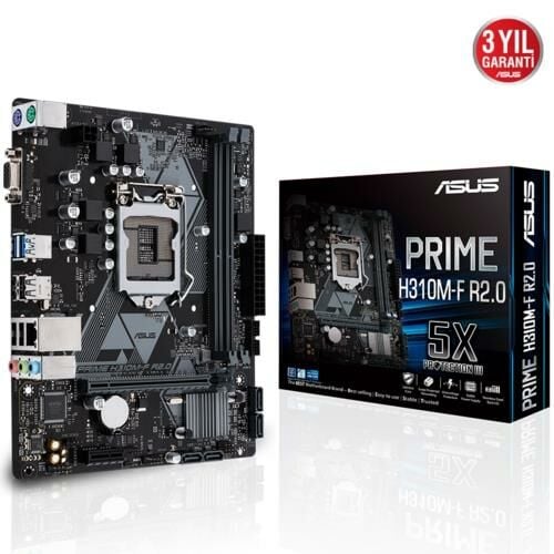 Asus PRIME H310M-F R2.0 DDR4 2666MHz S+V+GL 1151V2 Pin Anakart (8.9.Nesil) 1151P Mainboard