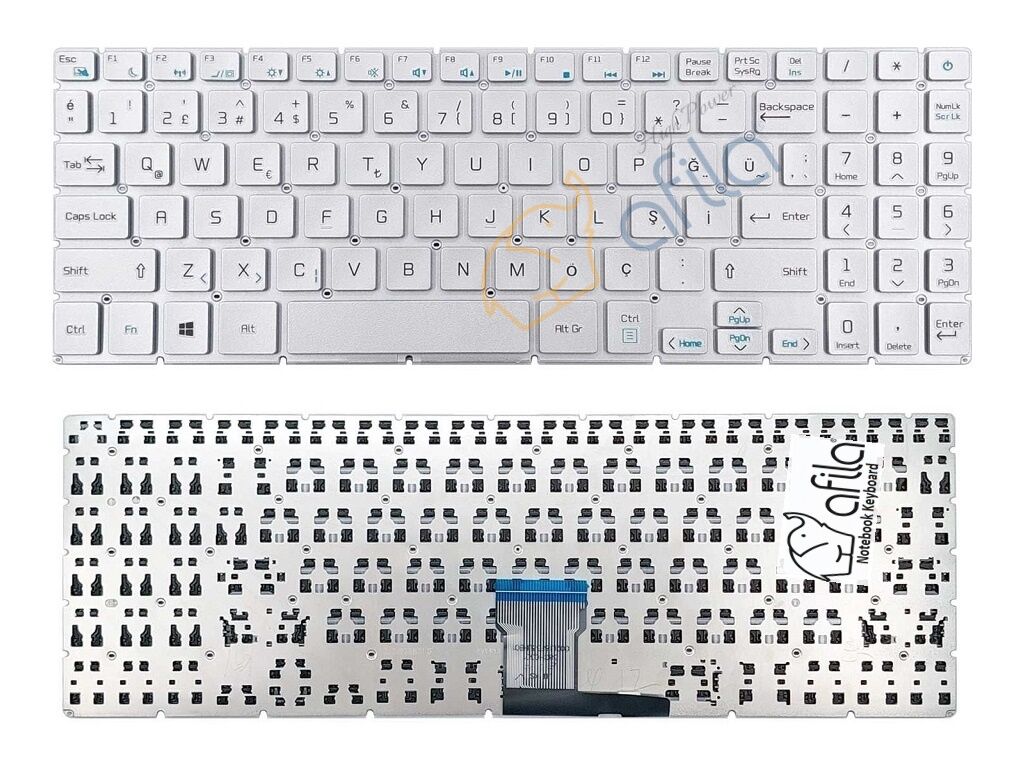 Casper Nirvana S500.1021-8150R-G Silver Notebook Klavyesi Gri TR