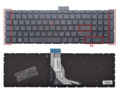 Hp 15-AW009NT, 15-AW010NT Klavyesi (Siyah TR) ışıklı - K. ENTER
