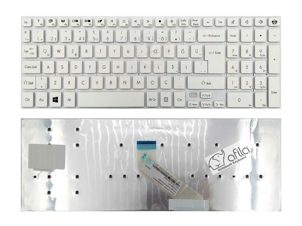 PK130O41B08 Uyumlu Notebook Klavyesi (Beyaz TR)