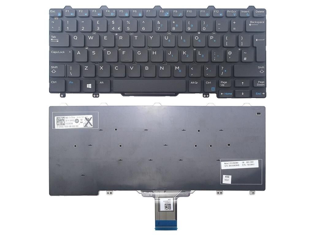 Dell E7250, 12 7000 (E7250) Notebook Klavye -Siyah -TR