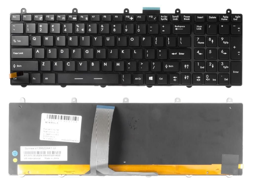 Msi MS-16GC MS-16GF Notebook Klavyesi- Siyah-TR - Işıklı -Ver.2