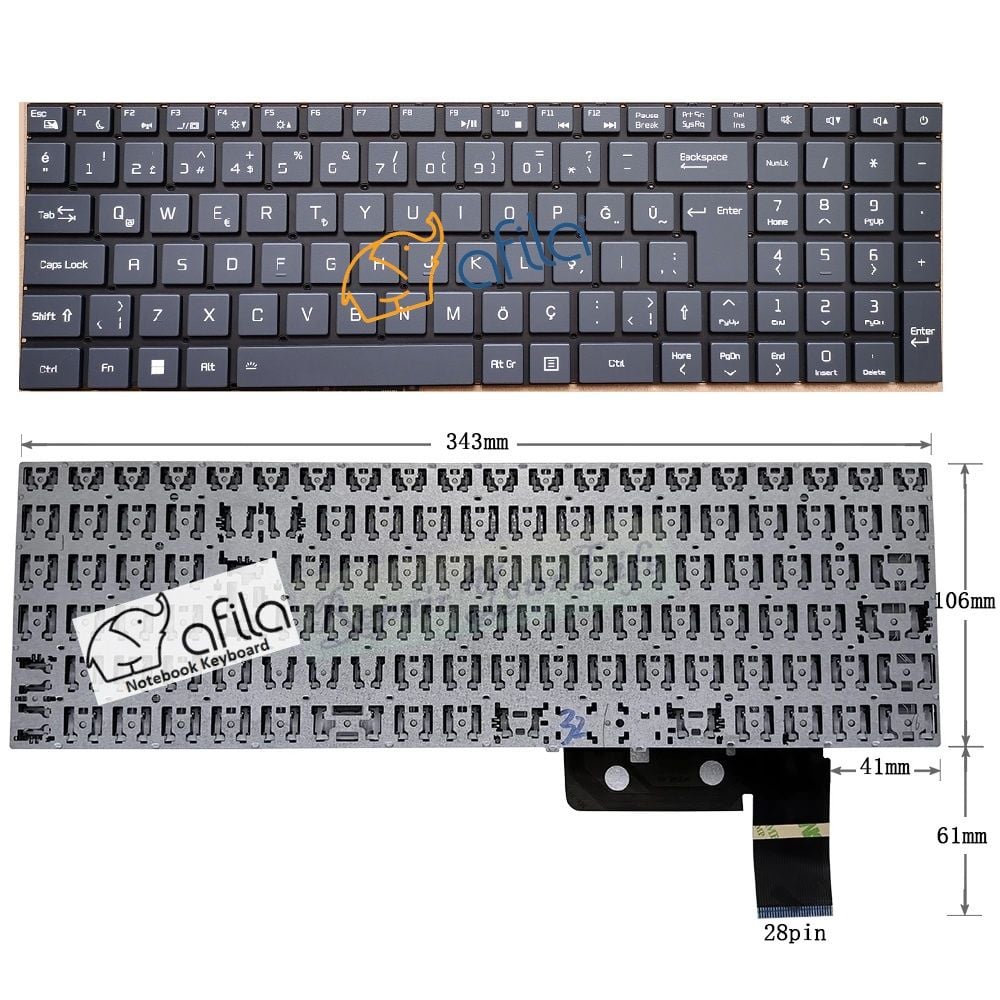 Casper Nirvana C500-1195 Notebook Klavyesi (Siyah TR) ışıklı