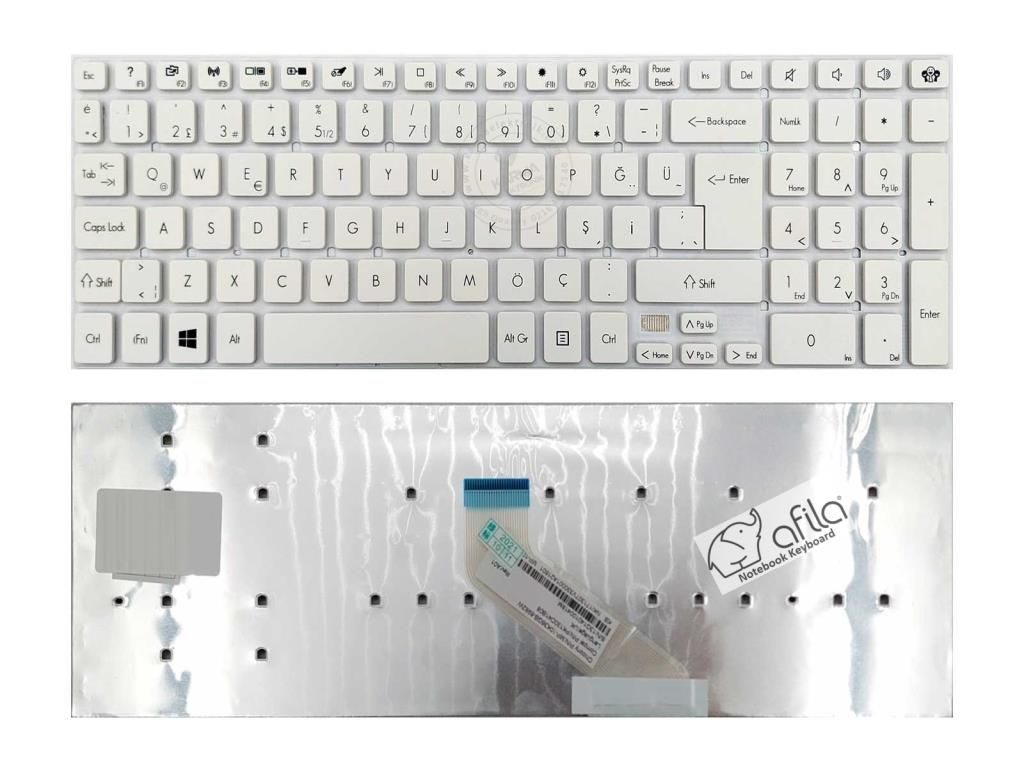 Packard Bell TV43 TV44HC TV44-HR-601TK Notebook Klavyesi (Beyaz TR)