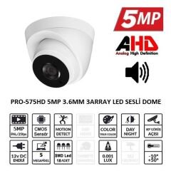Balandi PRO-575HD 5MP 3.6MM 18SMD LED SESLİ DOME KAMERA (İÇ)
