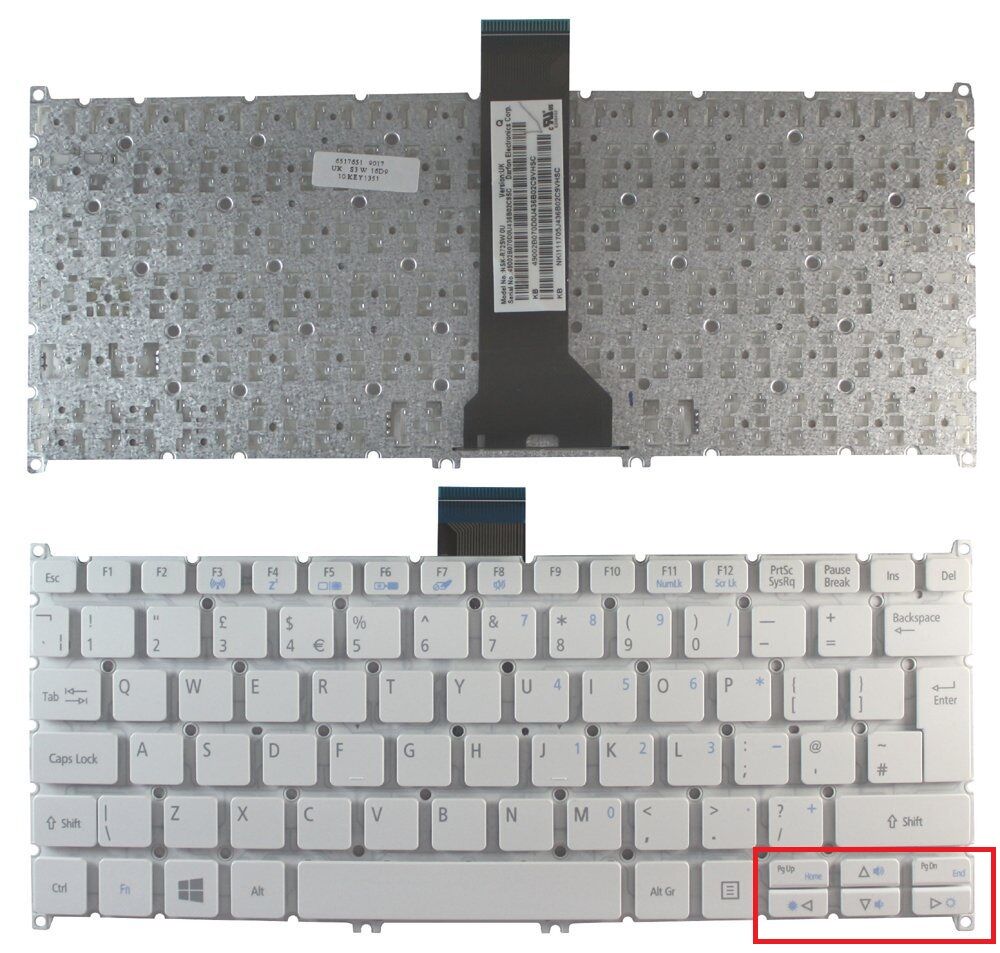 Acer Aspire MS2377 MS2392 Notebook Klavyesi - Beyaz - TR
