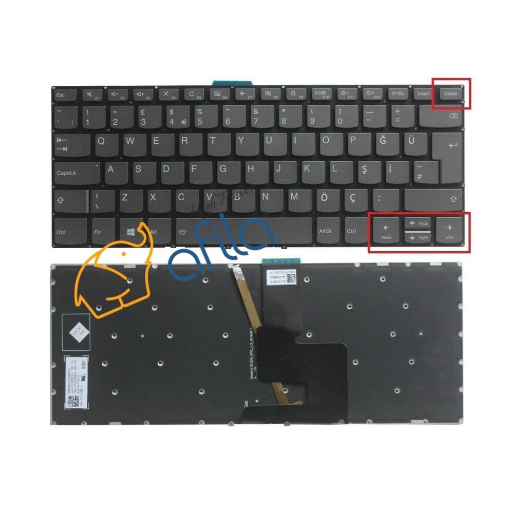Lenovo 81HQ00E6TXB Notebook Klavyesi Siyah TR (Del Tuş) Ver.1 / ışıklı
