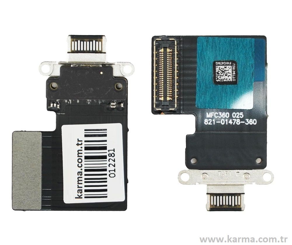 iPad Pro MFC360 025, 821-01478-3 Şarj Soketi Flex Kablo - Siyah (Orjinal)