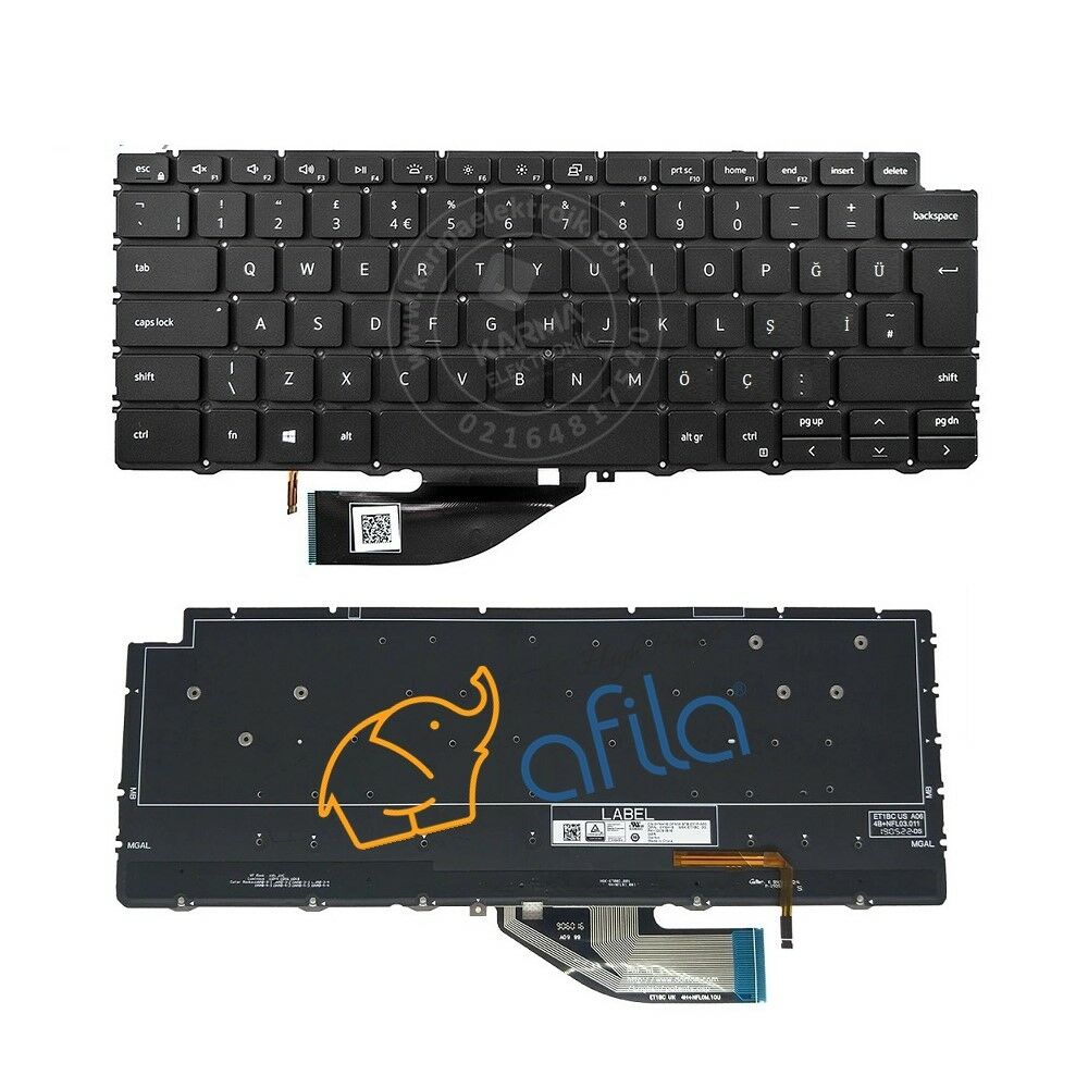 Dell precision 7530 için Notebook Klavye - Tuş Takımı / Siyah - TR - Backlit