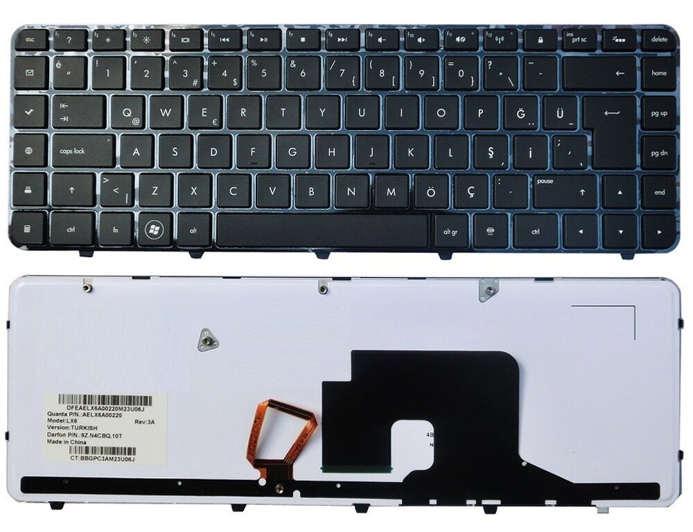 Hp 625574-141, 641499-141 Notebook Klavyesi (Siyah TR) ışıklı