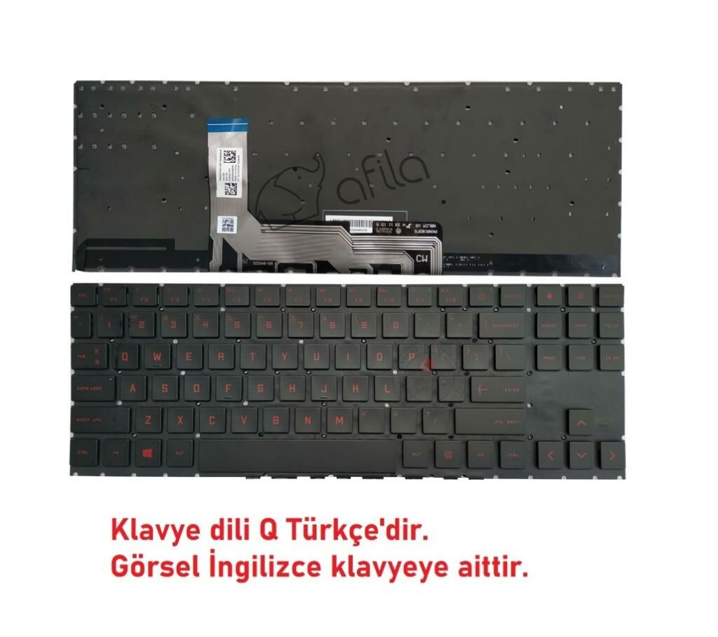 Hp Omen 15-EN1019NT 4H1U3EA Notebook Klavye Siyah TR ışıklı / Kırmızı