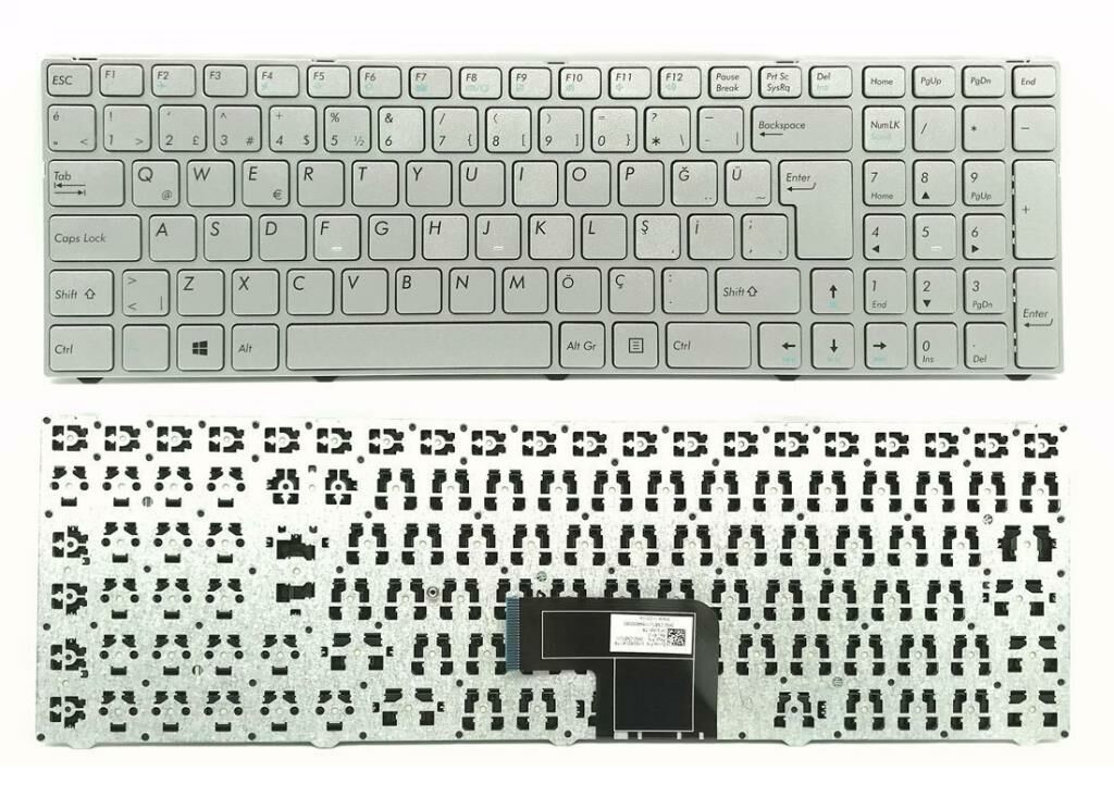 Casper Nirvana C810 Serisi Notebook Klavyesi, Laptop Tuş Takımı (Silver, Gri TR) Ver.2