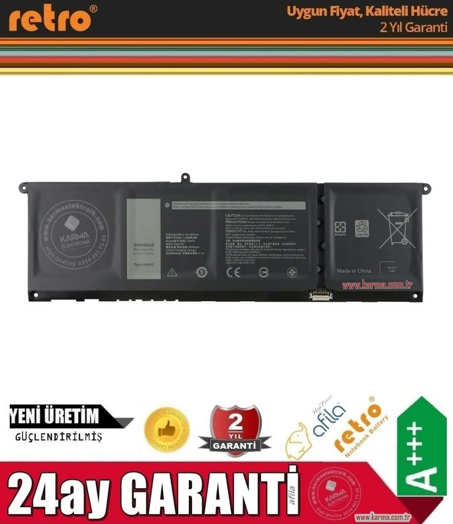 Dell İnspiron 14 5420, 5425 Notebook Bataryası, Laptop Pili / Ver.2 - 4Cell