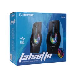 Rampage RMS-G7 FALSETTO 2.06 Watt RGB Ledli Mavi Multimedia Gaming USB Speaker
