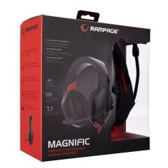 Rampage RM-K7 MAGNIFIC Siyah/kırmızı 7.1 Surround Sound System USB Mikrofonlu Oyuncu Kulaklığı