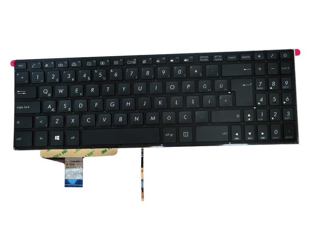 Asus N580VD-DM516T, N580VD-DM028T Klavye(Siyah TR) IŞIKLI