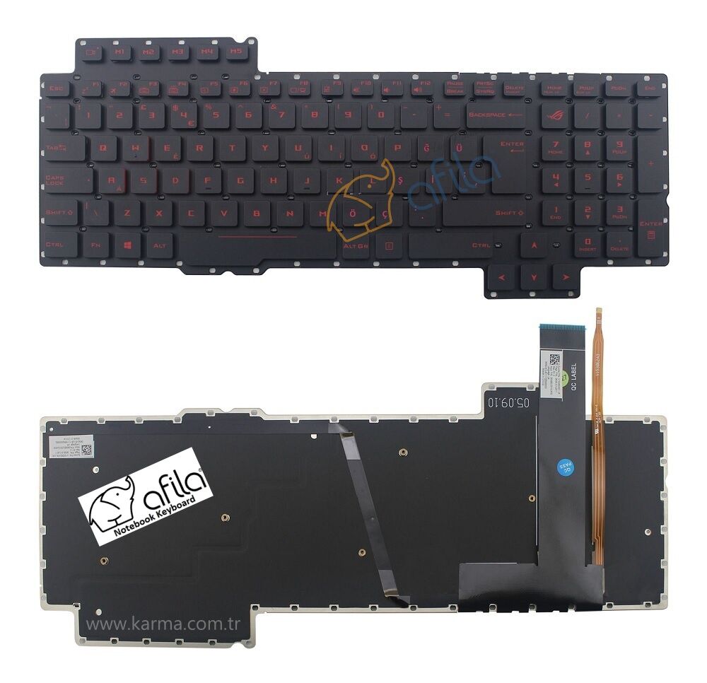Asus ROG G752 G752VS G752VM G752VL G752VY G701VI G752VT Notebook Klavye Işıklı (Siyah TR) / KL0415