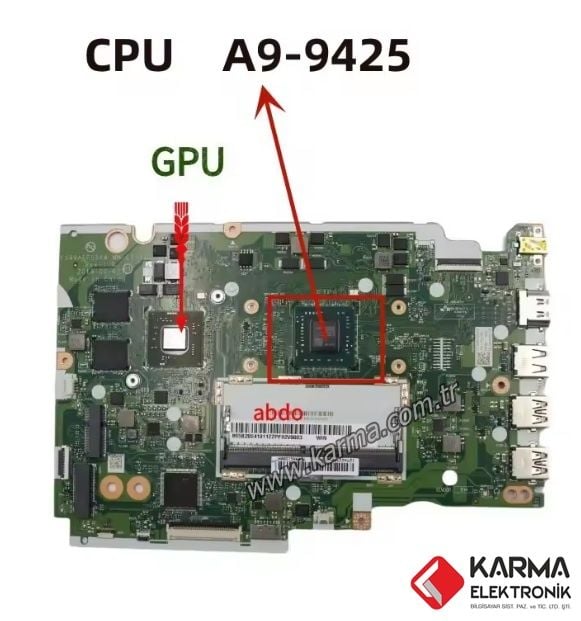 Lenovo İdeaPad S145-15AST, NM-C171 Notebook Anakartı, Mainboard (A9-9425 CPU, R7 M260 GPU)