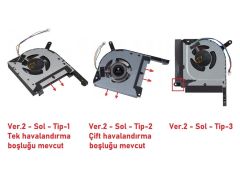 Asus TUF Gaming F17 FX706LI-HX175A22 uyumlu Notebook Gpu Fanı V2 (Sol Fan) Tip2