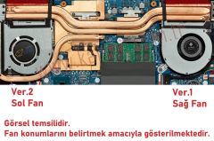 Asus TUF Gaming F17 FX706LI-HX175A3 uyumlu Notebook Gpu Fanı V2 (Sol Fan) Tip2