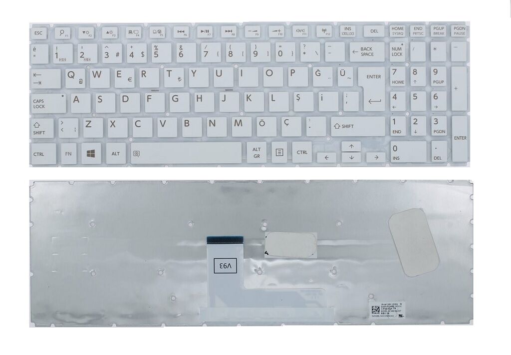 Toshiba Satellite L50-B-1N0 L50-B-1NE L50-B-1NF Klavye Beyaz TR