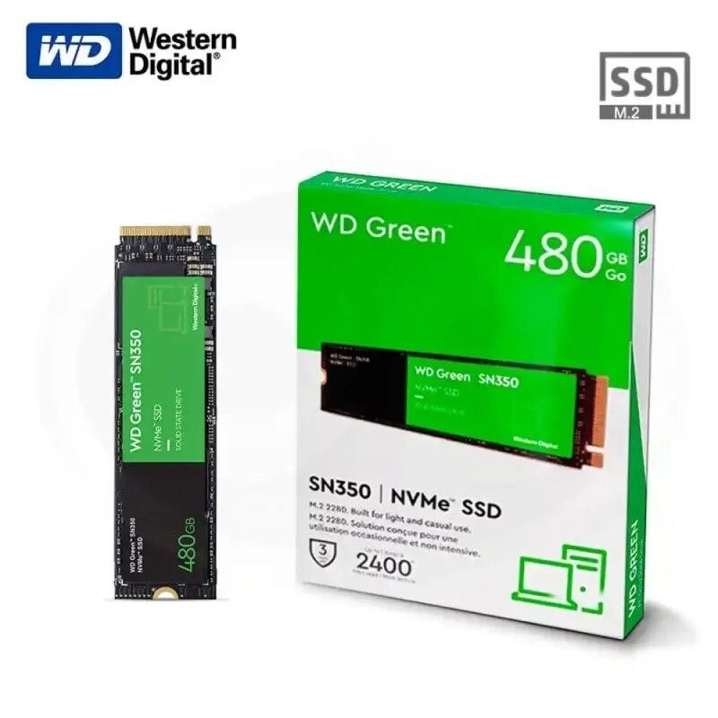 WD Geen SN350 480GB m.2 NVME SSD 2400-1650MB/s (WDS480G2G0C)