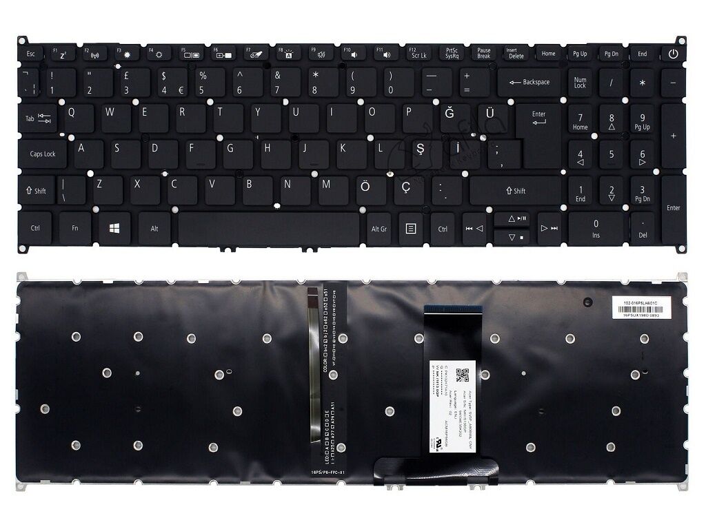 Acer Aspire 7 A715-42G-R4CV NH.QE5EY.003 Notebook Klavyesi Tuş Takımı (Siyah TR) ışıklı