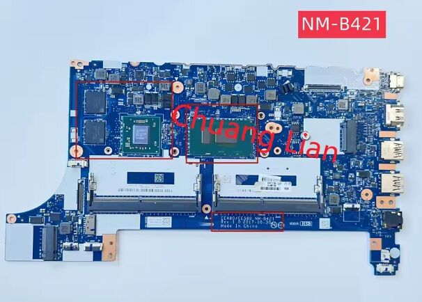 Lenovo ThinkPad E480 E580 Notebook Anakartı, Mainboard NM-B421 (SR3LA, i5-8250U, 216-0905004, GPU RX550 2G DDR4)