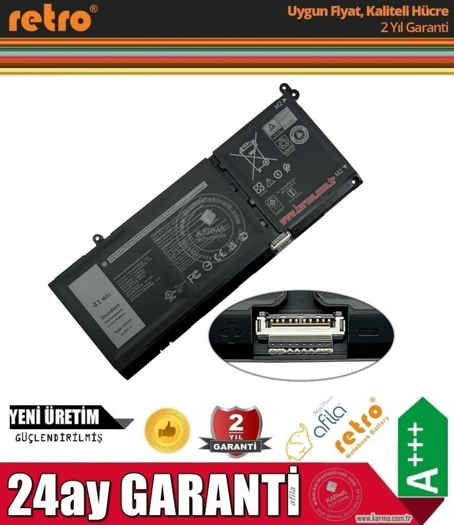 Dell İnspiron 14 7430 2-in-1 Notebook Bataryası, Laptop Pili / Ver.1 - 3Cell