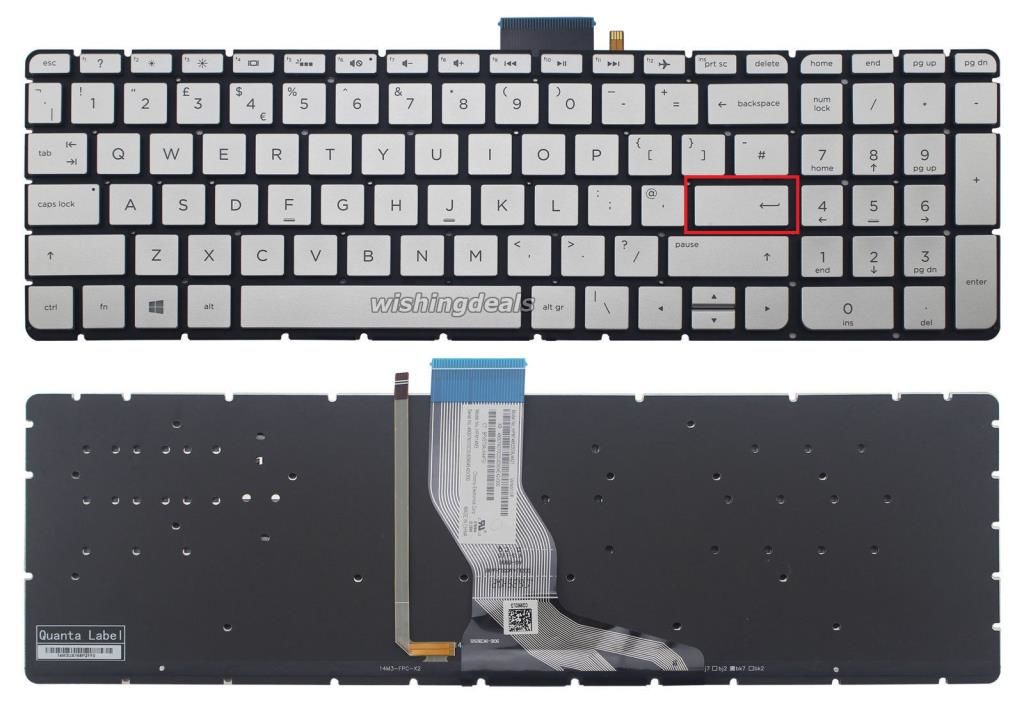 HP Pavilion 15-bc503nt (6ZL74EA) Notebook Klavyesi (Silver, Gri TR) ışıklı