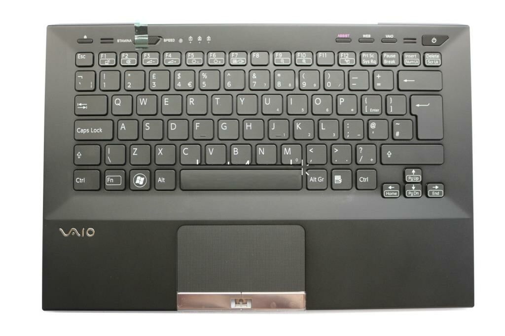 Sony VPCSA Notebook Klavyesi - Üst Kasa - Siyah - TR - Işıklı