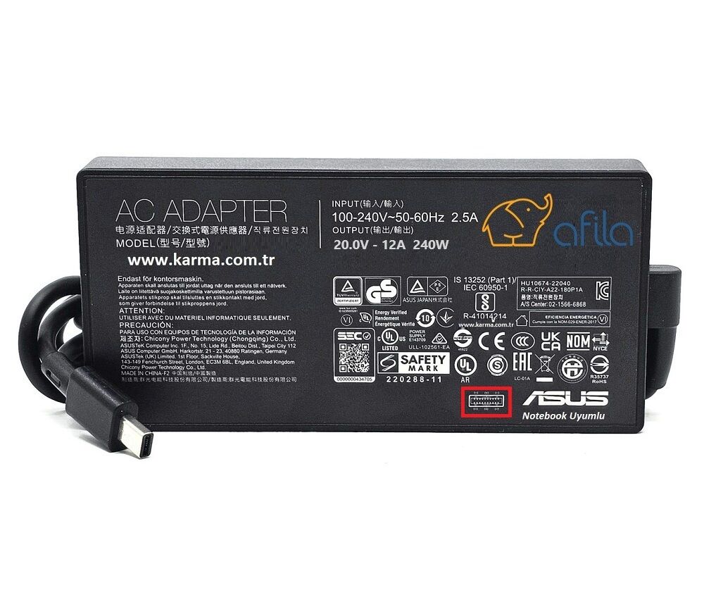 Asus uyumlu ROG Zephyrus G14 2024 GA403UV RTX 4060 Adaptör, Şarj Aleti Cihazı 240W USB-C