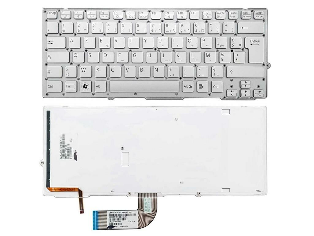 Sony Vaio VPC-SB VPCSD, Notebook Klavyesi - Silver - TR - Işıklı