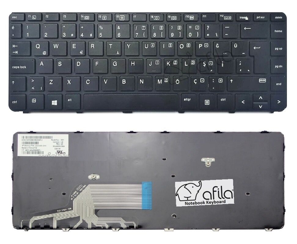 Hp Probook 430 G3, 430 G4 Notebook Klavye (Siyah TR)
