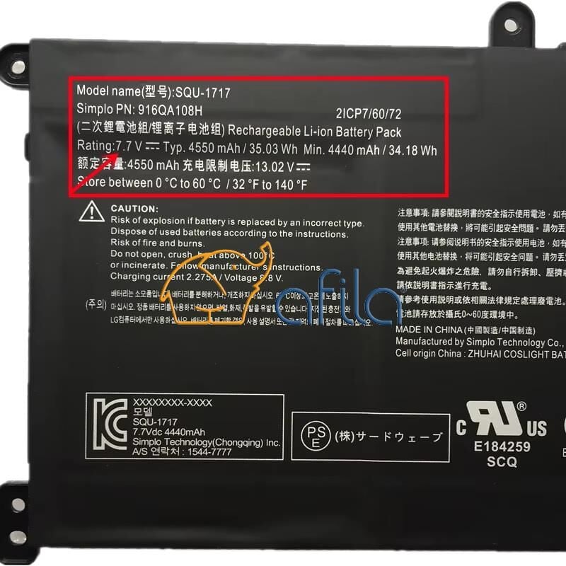 Casper Nirvana S500.1021-D150X-G Notebook Bataryası, Pili Ver.1 / 7.7V