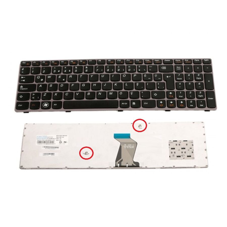 Lenovo IdeaPad Y570P Y570M Notebook Klavyesi - Siyah - TR