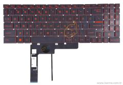 MSI Cyborg 15 A13VEC47-1252XTRC47 Uyumlu Klavye Siyah TR, Ver.1 (Beyaz Işık) - Kırmızı Tuş