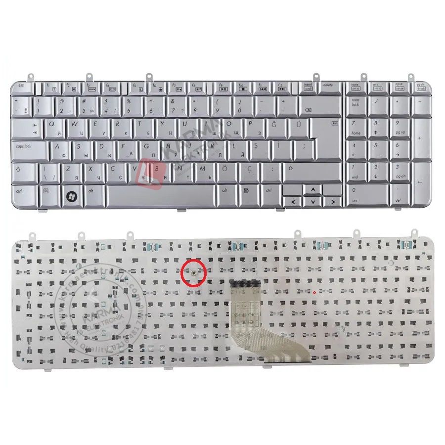 Hp DV7-1151XX DV7-1150US Notebook Klavyesi - Silver - TR