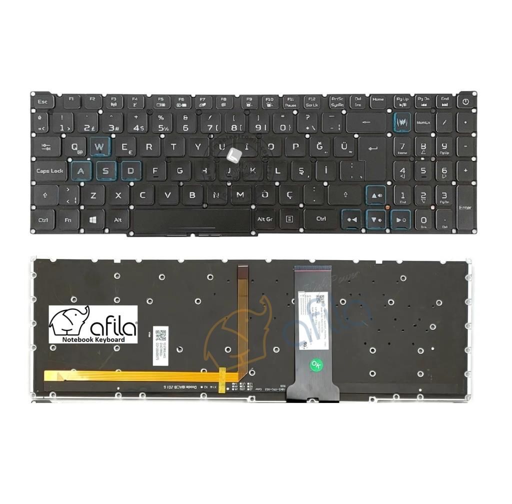Acer Predator Helios 300 PH315-53 Notebook Klavyesi - Siyah - TR - Backlit - RGB