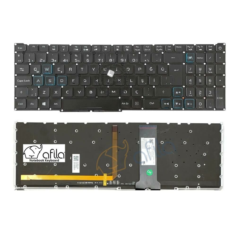 Acer Predator PH317-53 Notebook Klavye - Tuş Takımı / Siyah - TR - Backlit - Ver.2 (RGB)