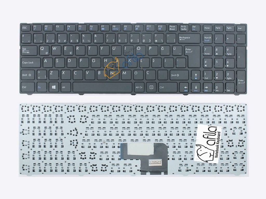 Casper Nirvana NB 15.6 C800 GT950 Notebook Klavyesi, Laptop Tuş Takımı (Siyah TR) Ver.2