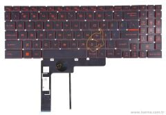 MSI Cyborg 15 A13VEC57-1252XTRC57 Uyumlu Klavye Siyah TR, Ver.1 (Beyaz Işık) - Kırmızı Tuş