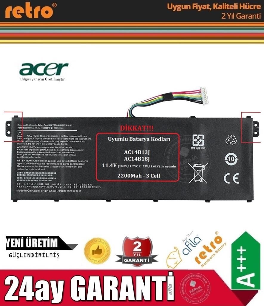 Acer Aspire A315-68 Notebook Bataryası - Pili / Ver.1 - 3 Cell