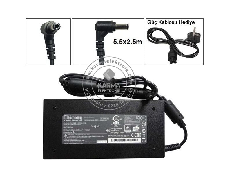 Monster Abra A7 V14.3 Notebook Adaptörü, Laptop Şarj Aleti Cihazı 150W (Orjinal Üretici)