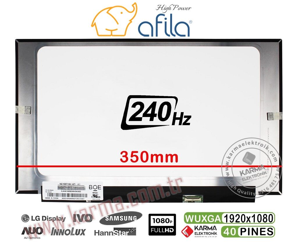 LQ156M1JW03 uyumlu 15.6'' FHD IPS Notebook LCD Ekran, Panel 1920*1080p / 240Hz 40pin
