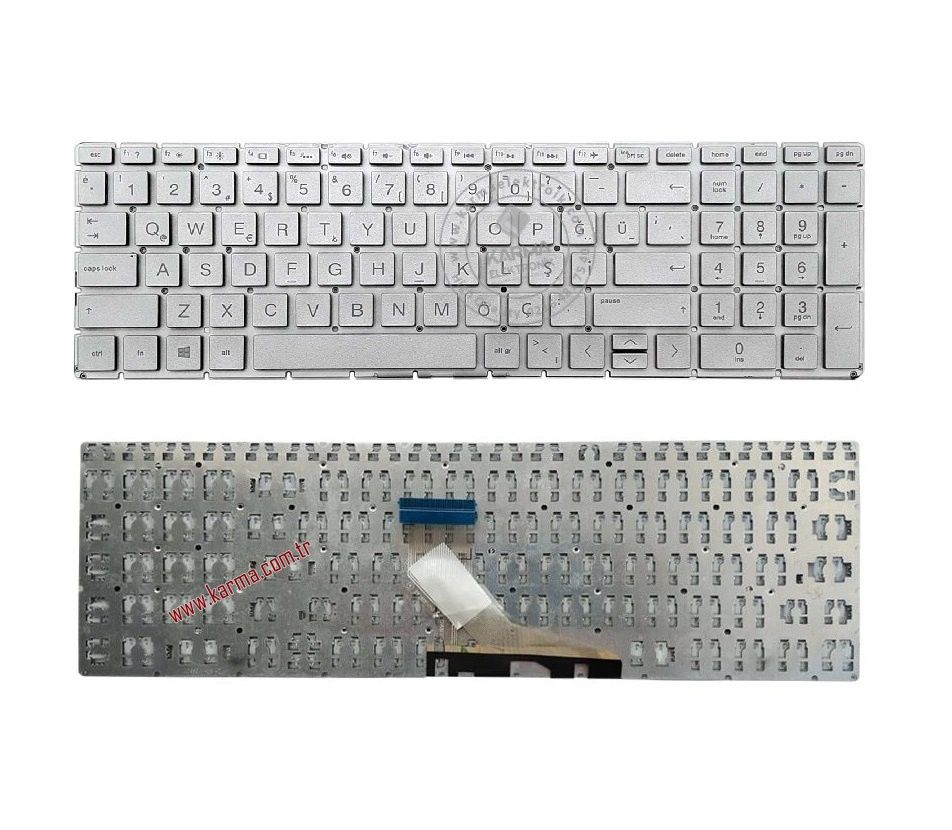 Hp 15-dy1006la, 15-dy1006lm, 15-dy1007ca Uyumlu Notebook Klavyesi (Silver, Gri TR)