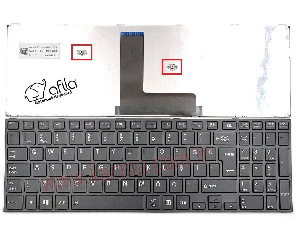 Toshiba Satellite C50D-B-14K Notebook Klavyesi - Siyah-TR- Çerçeveli Tip
