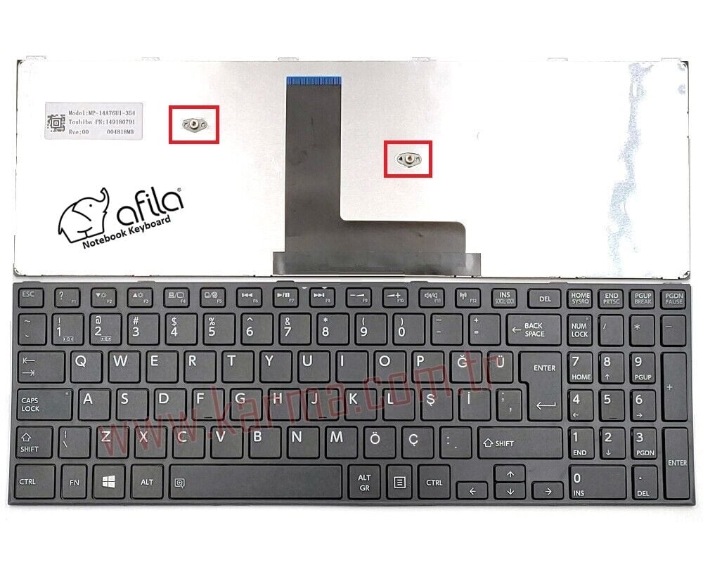 Toshiba Satellite C50-B-15C Notebook Klavyesi - Siyah-TR- Çerçeveli Tip